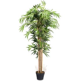 Artificial Bamboo Silk Tree with Decorative Planter, 5 Ft.