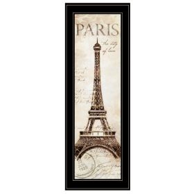 "Paris Panel" Wall Art Print, 8" x 23", Black Frame