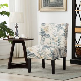 Print Fabric Armless Contemporary Accent Chair