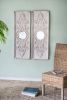 Wooden Wall Art Panels with Mirror Accents, White, Set of 2