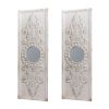 Wooden Wall Art Panels with Mirror Accents, White, Set of 2