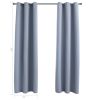 Blackout Curtains with Rings, 37"x 63", 2 Panels, Grey