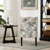 Print Fabric Armless Contemporary Accent Chair