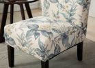 Print Fabric Armless Contemporary Accent Chair